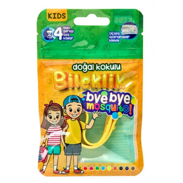 Bye Bye Mosquito(Kids) Doğal Kokulu Sinek Kovucu Bileklik
