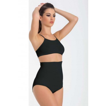 Kadın Külot Korse Mideli Body Siyah S-M
