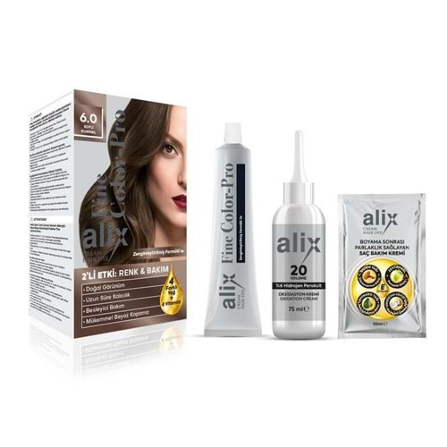 Alix Kıt Saç Boyası 50ml 6.0 Koyu Kumral