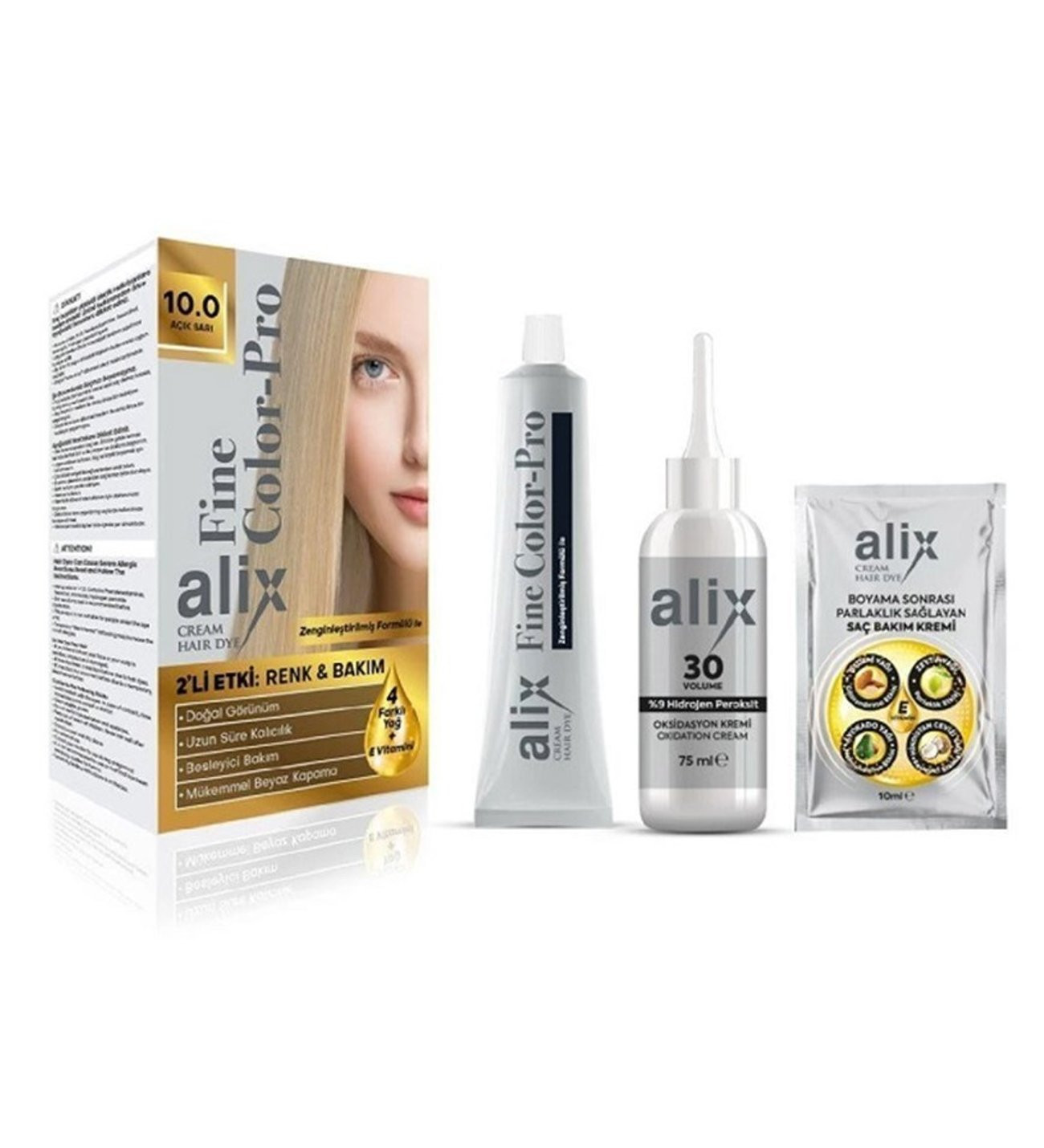 Alix Kıt Saç Boyası 50ml 10.0 Açık Sarı