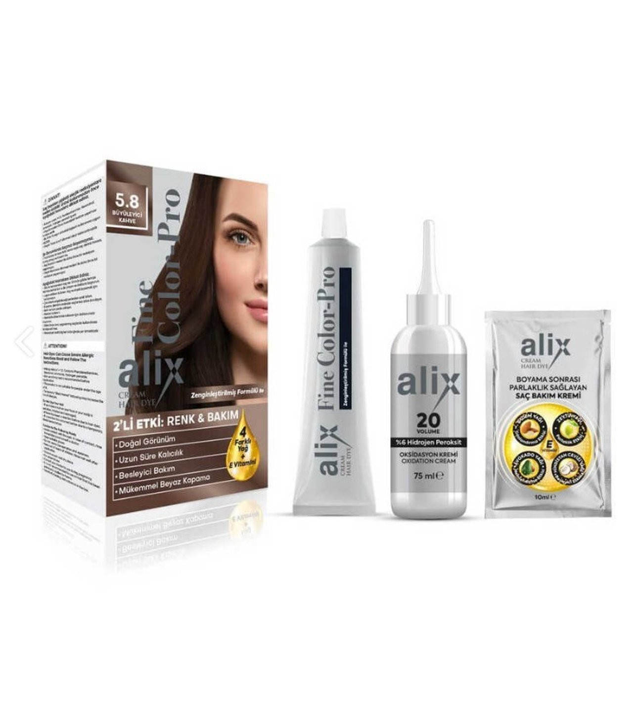 Alix Kıt Saç Boyası 50ml 5.8 Büyüleyici Kahve
