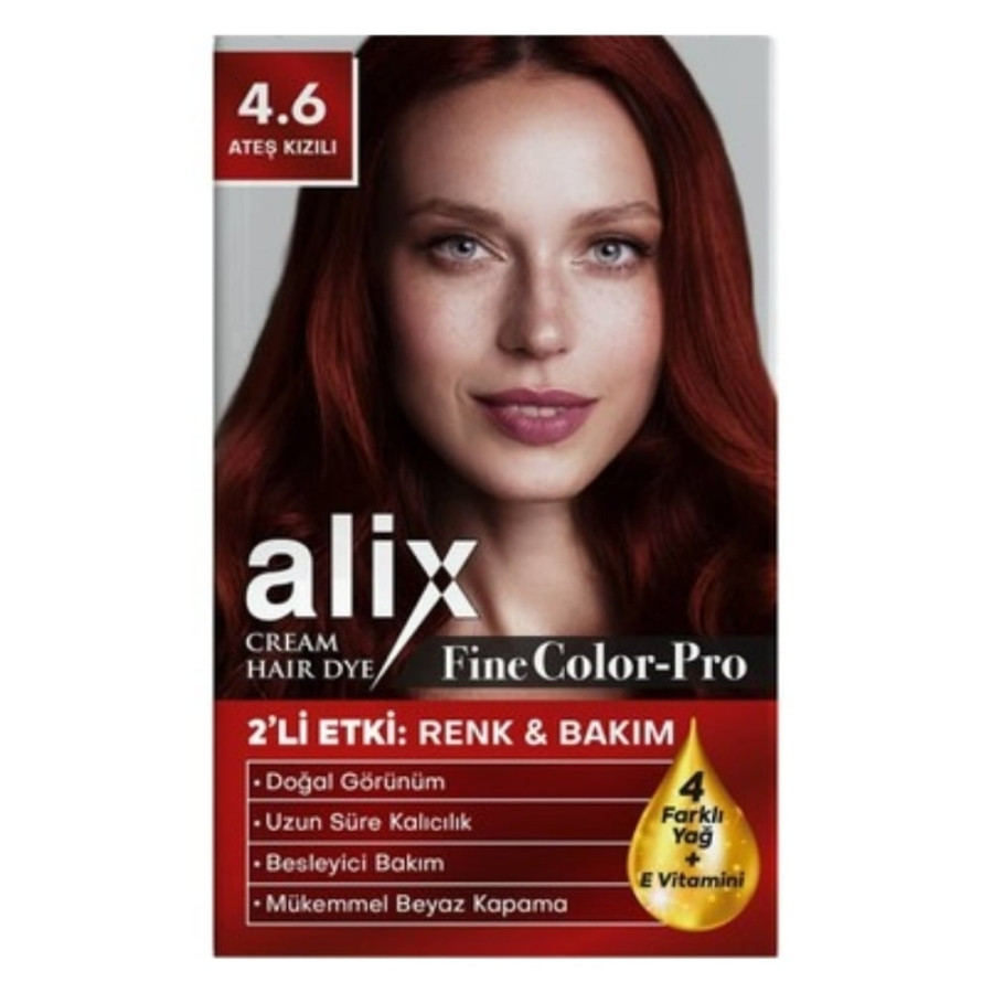 Alix Kıt Saç Boyası 50ml 4.6 Ateş Kızılı