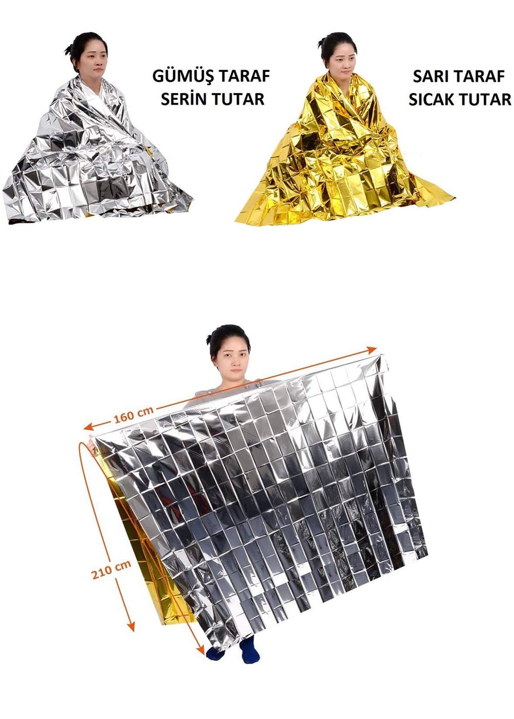 Acil Durum İlk Yardım Termal Battaniye