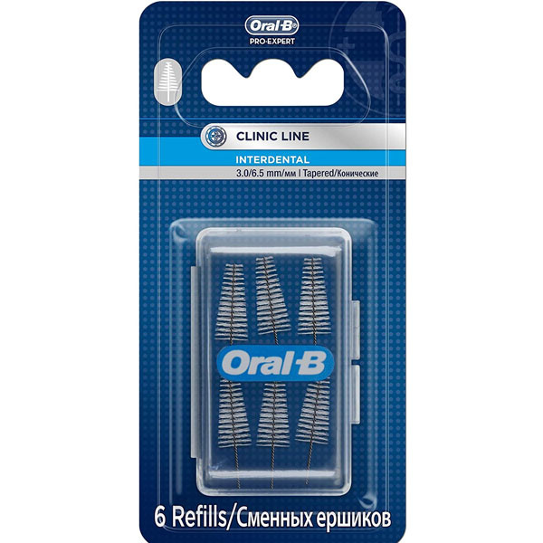 Arayüz Diş Fırçası Yedek Başlık 6'lı Beyaz – Eğimli Tasarım ile Hassas ve Etkili Temizlik, Premium Kalite Oral-B