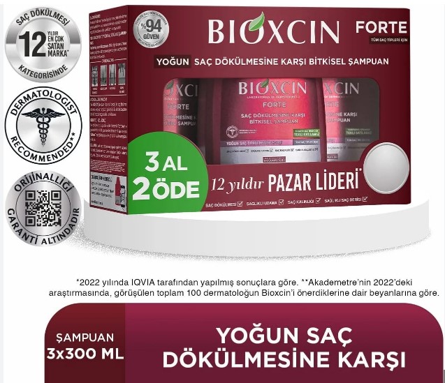 Bioxcin Forte Şampuan 3 Al 2 Öde 3 x 300 ml