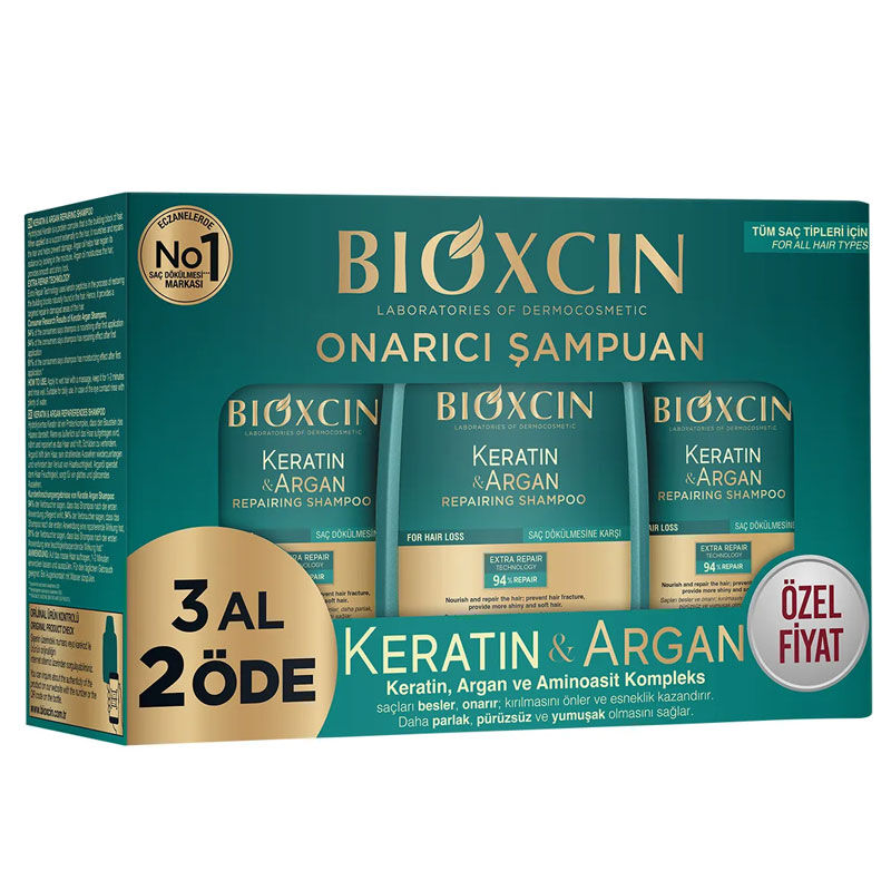 Bioxcin Keratin & Argan Onarıcı Bakım Şampuan 300 ml 3 Al 2 Öde
