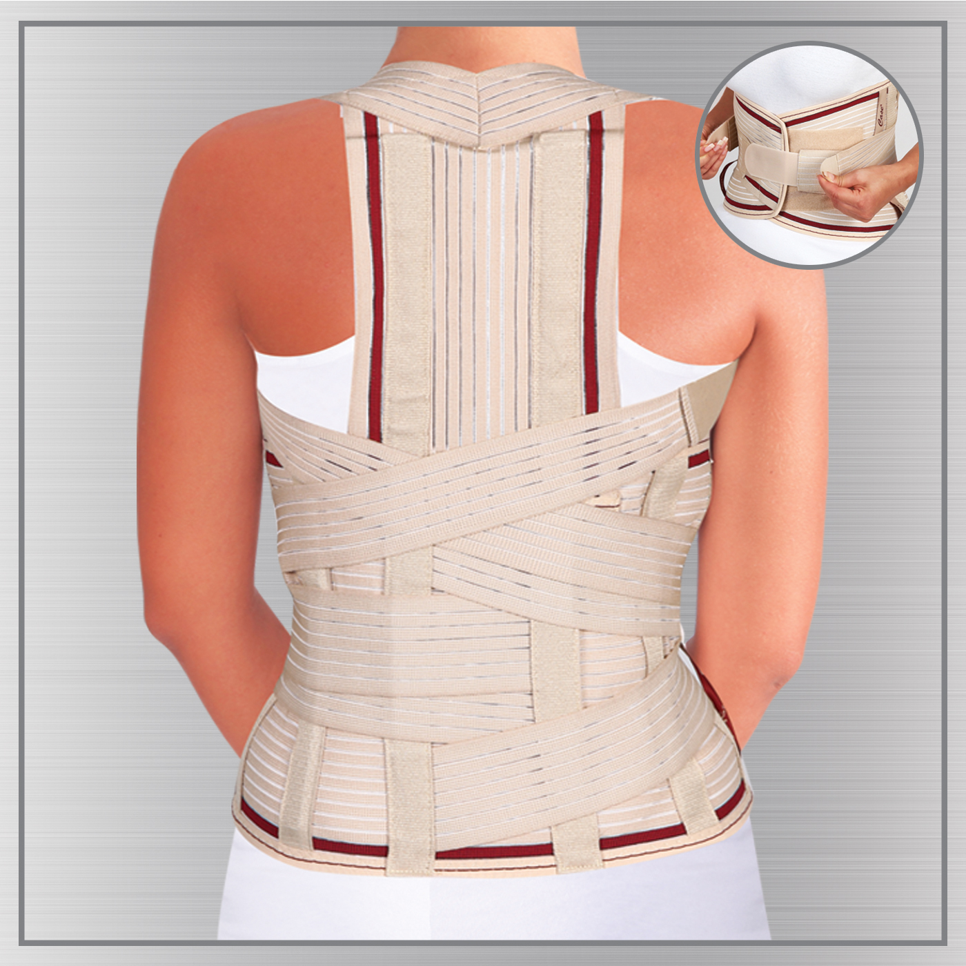 Dorsolomber Çelik Fleksible Balenli Korse XL