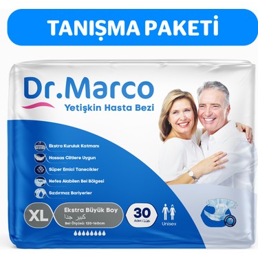 Dr Marco Yetişkin Bel Bantlı Hasta Bezi Xlarge 30'Lu
