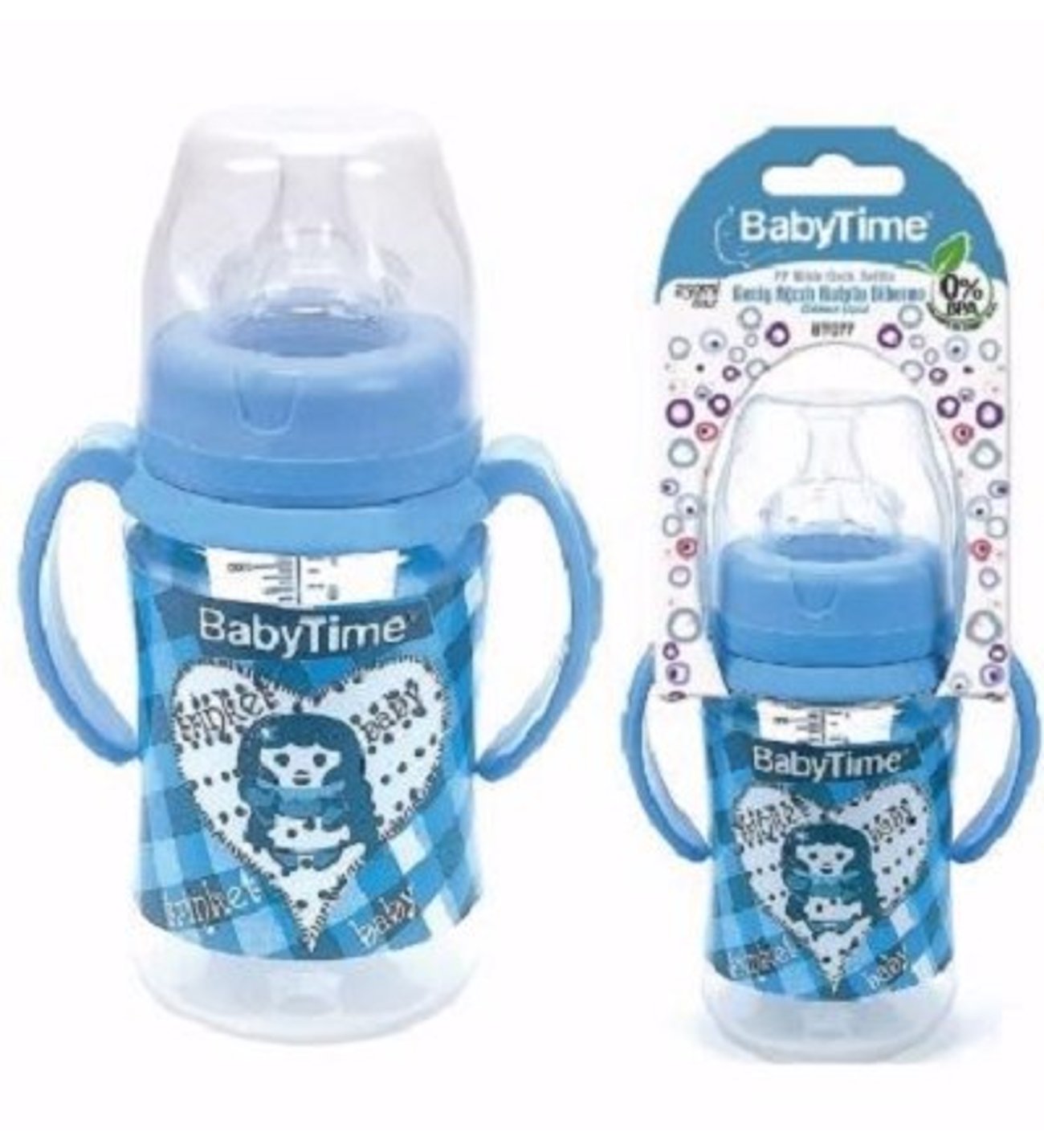 Geniş Ağız Kulplu Pp Biberon (Silikon Uçlu)  250 Ml Bt077