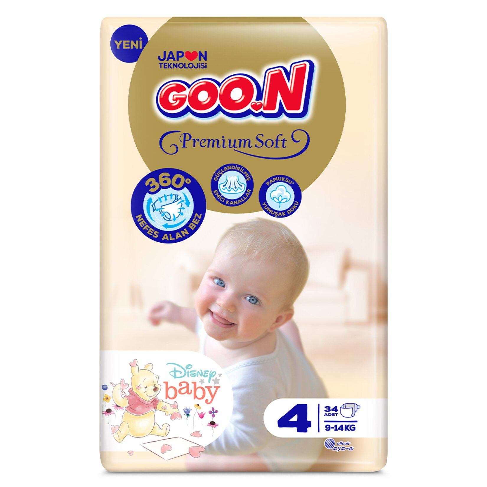 Goon Premium Soft Bebek Bezi 34 Lü 4 Beden Jumbo