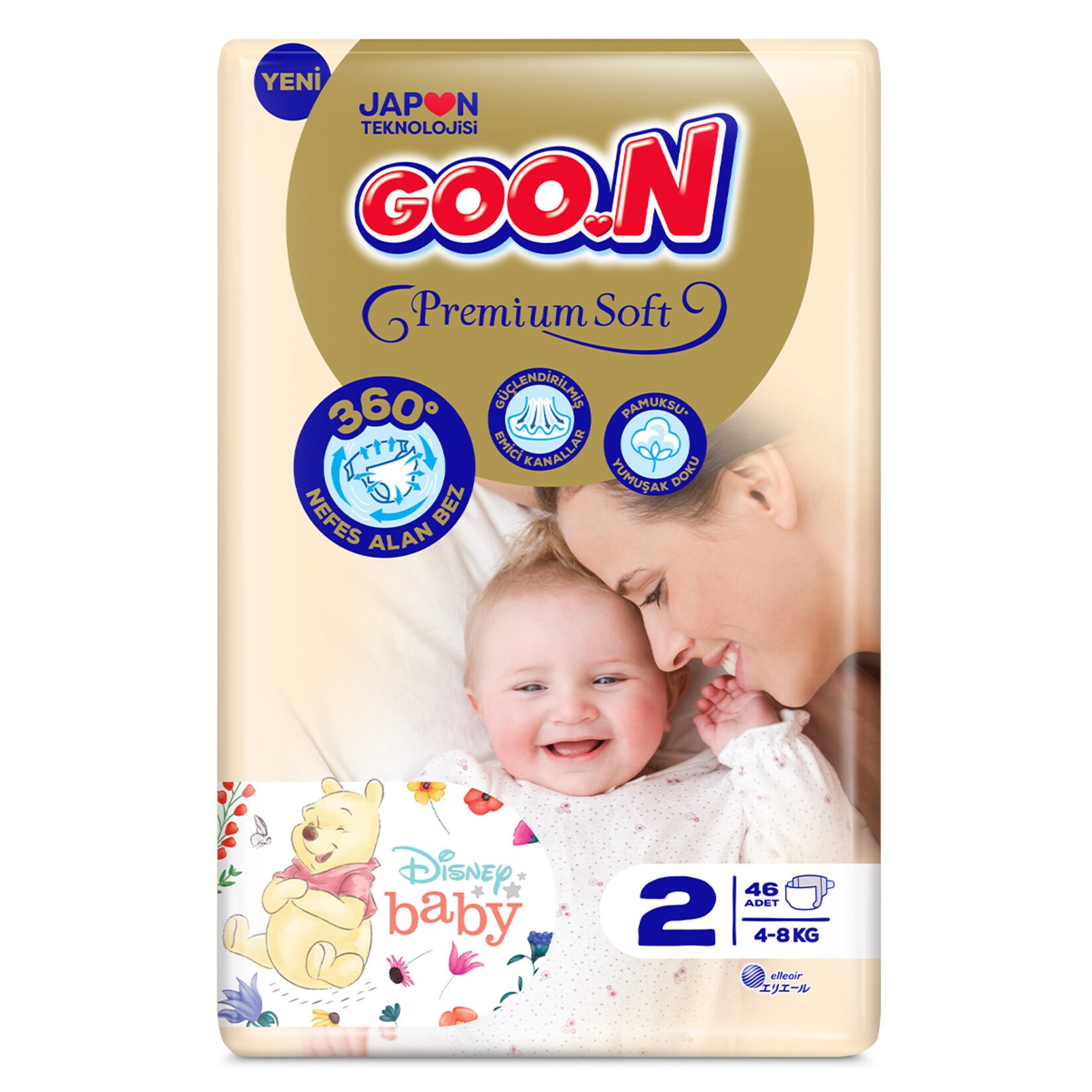 Goon Premium Soft Bebek Bezi 46 Lı 2 Beden Jumbo