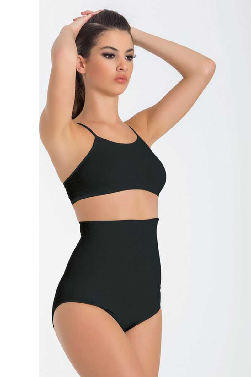 Kadın Külot Korse Mideli Body Siyah S-M