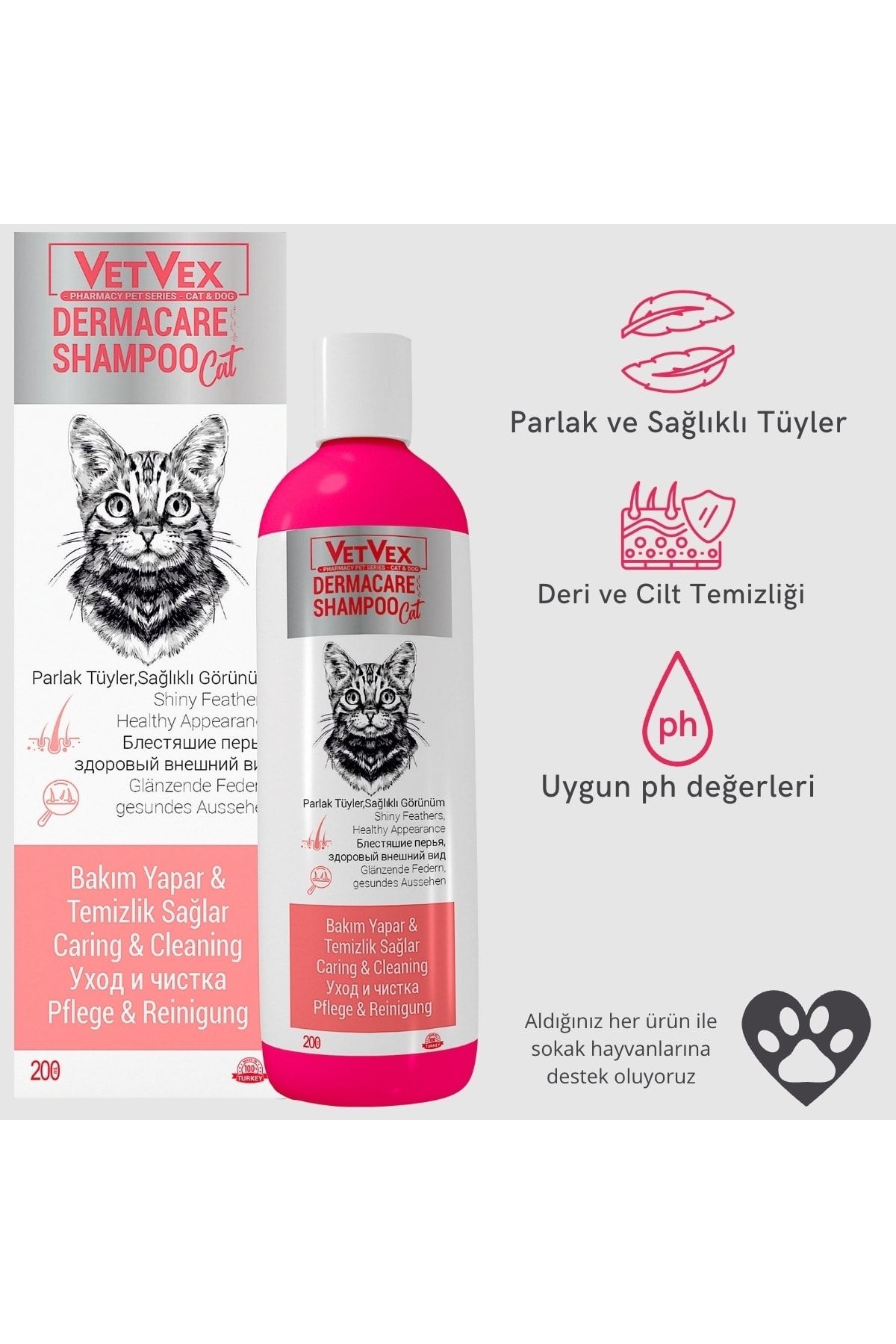 Kedi Derma Şampuan Sıvı/Kutusuz 200 Ml