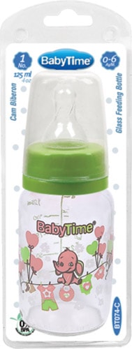 Klasik Cam Biberon (Silikon Kiraz Uçlu)  125 Ml Bt074-C