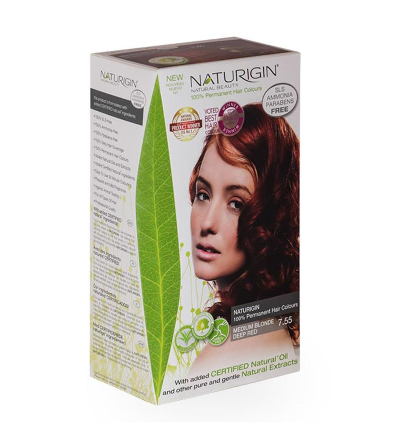 Organik İçerikli Saç Boyası 7.55 Orta Alev Kızılı