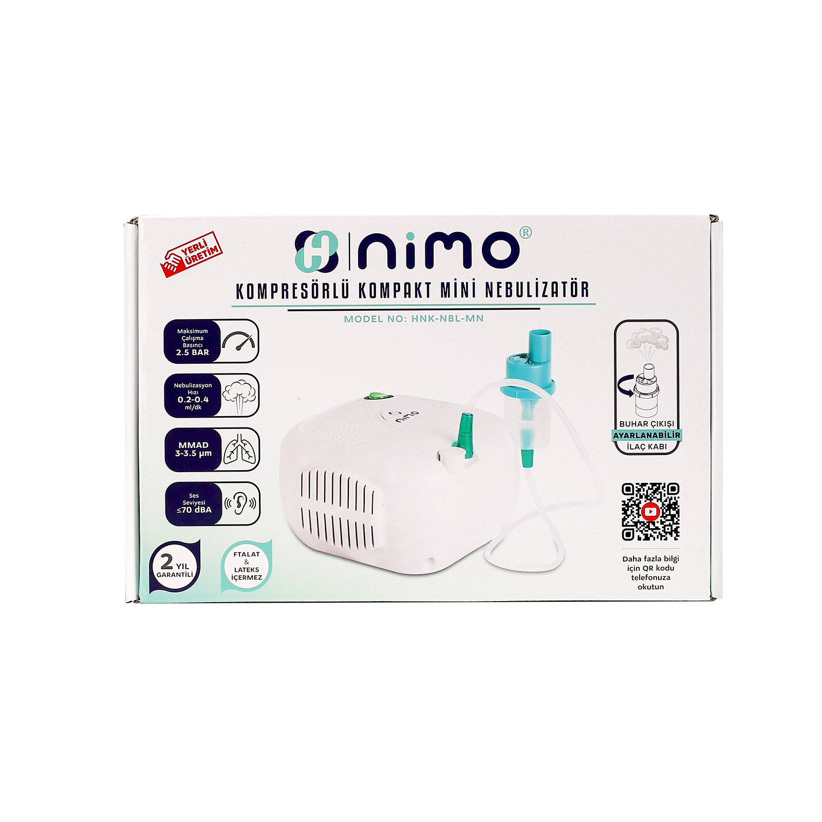 Nimo HNK-NBL-MN Mini Kompresörlü Nebulizatör