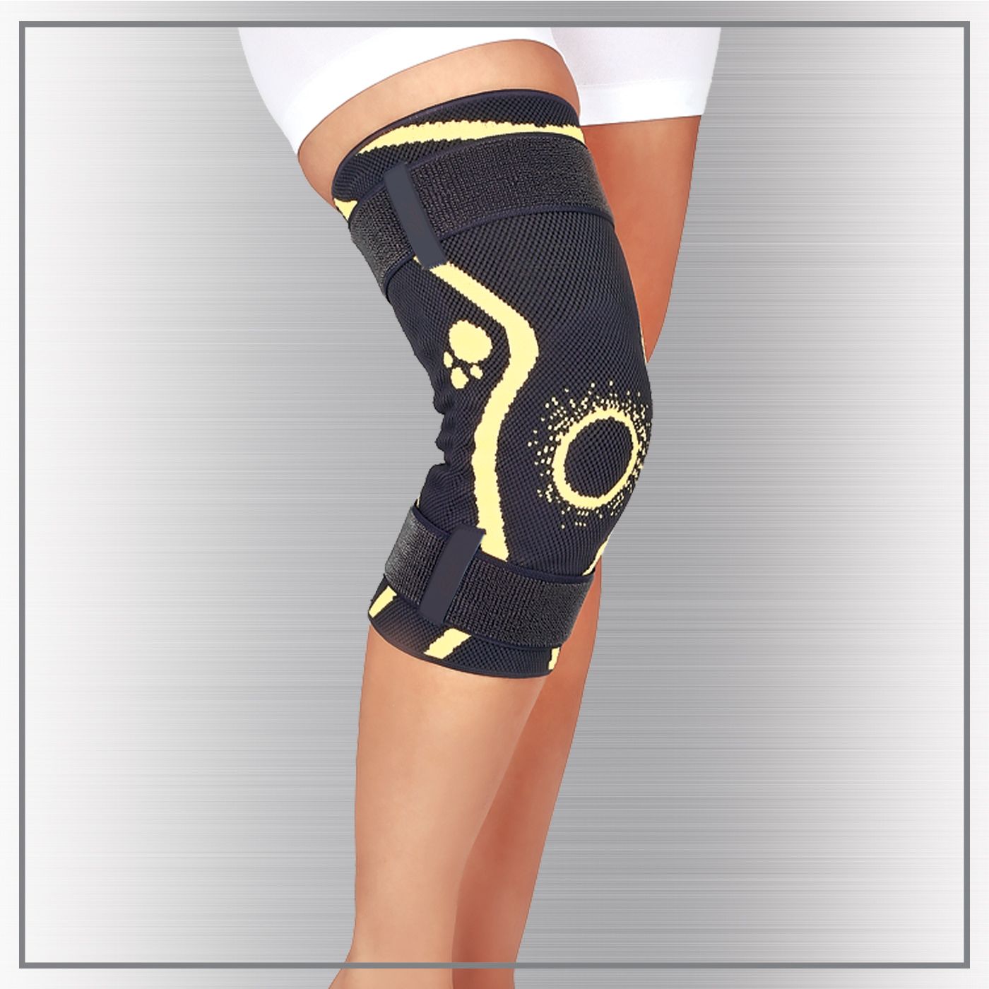 Örme Ligament Fleksible Balenli Patella Destekli Dizlik L