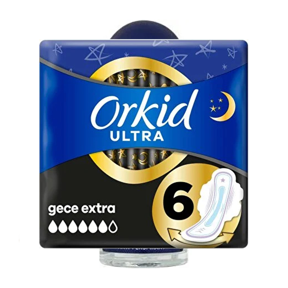 Orkid Ultra Extra Gece Extra Tekli Paket Hijyenik Ped 6 Adet