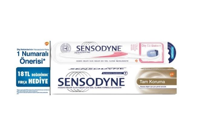 Sensodyne Diş Macunu75 Ml Tam Koruma+Diş Eti Bakım Yumuşak Diş Fırçası Hediye