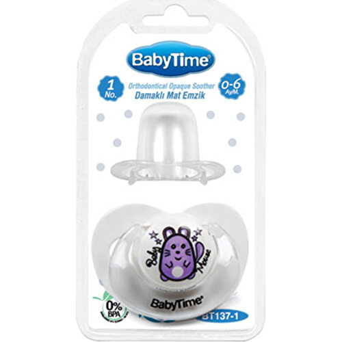 Silikon Damaklı Koruyucu Kapaklı Mat Gövdeli Emzik N.1 Bt137-1