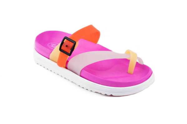 Zenne Z310 Lux Parmak Arası Terlik Fuşya - Beyaz 40 Numara