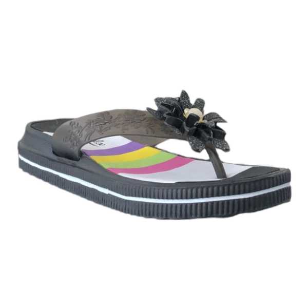 Zenne Z490 Çiçekli Parmak Arası Terlik Lacivert 40 Numara