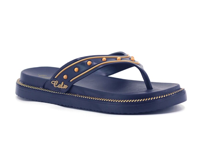 Zenne Zt130 İncili Lux Parmak Arası Terlik Lacivert 36 Numara